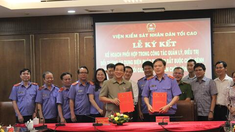 Ký kết kế hoạch phối hợp trong công tác quản lý, điều trị đối tượng áp dụng biện pháp tư pháp bắt buộc chữa bệnh