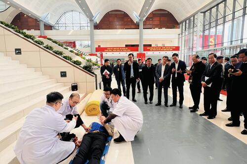 Diễn tập đảm bảo công tác y tế phục vụ Đại hội Đại biểu toàn quốc lần thứ XIV của Đảng